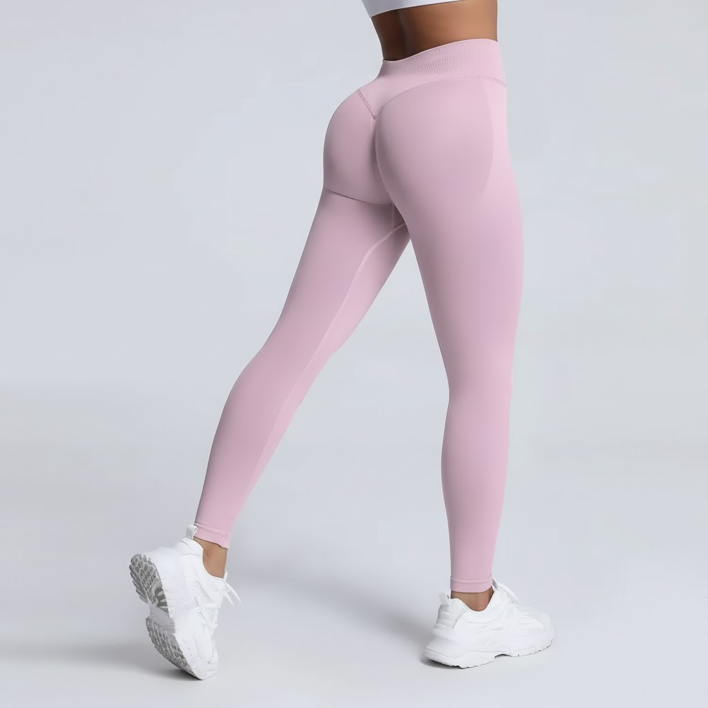 Women's athletic leggings with a butt-lifting effect. Pink